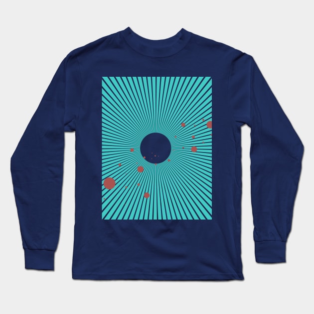 Geometric black hole line art design Long Sleeve T-Shirt by Liam Warr